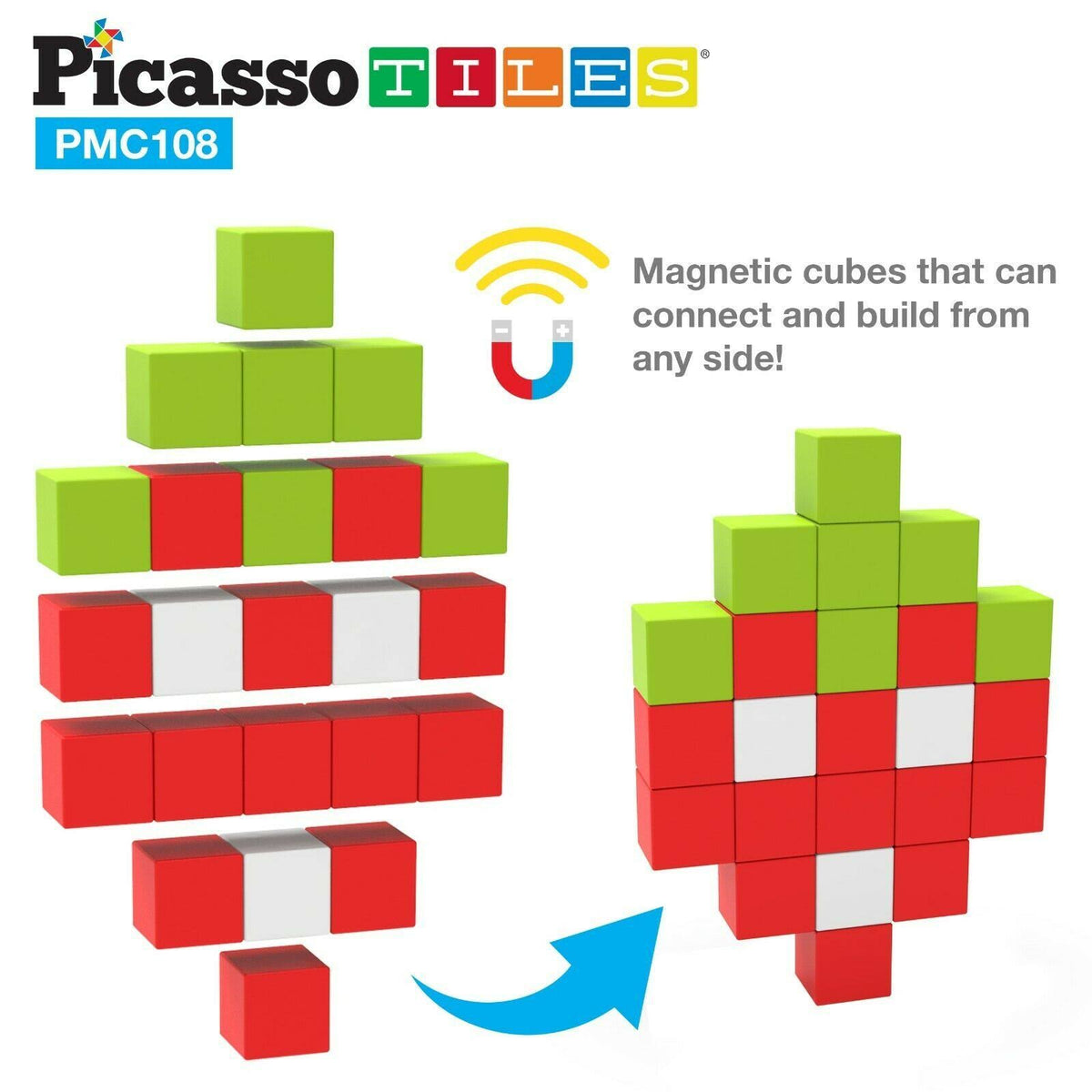 108 Piece Magnetic Building Cubes Toy Set J648149