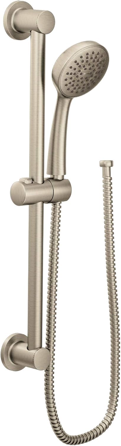 Brushed Nickel Handheld Shower with Slide Bar and Hose S63824