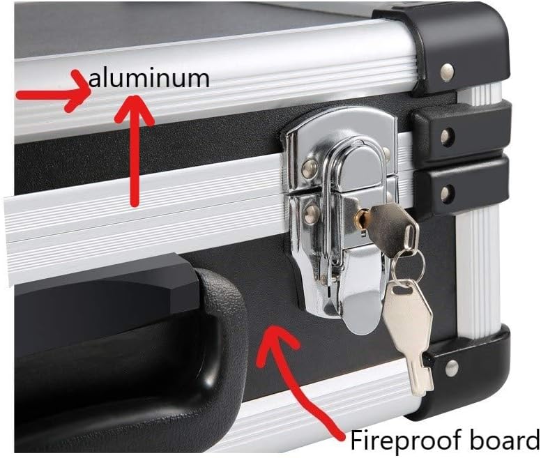 Black Aluminum Hard Case Toolbox Briefcase S936