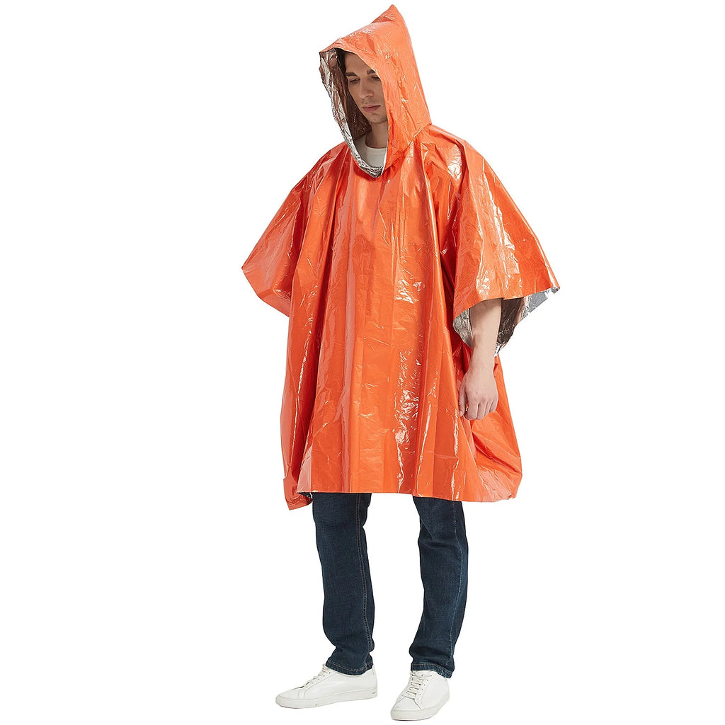 Waterproof Heat Reflective Thermal Poncho Raincoat with Sleeping Bag and Tent Shelter Y24154