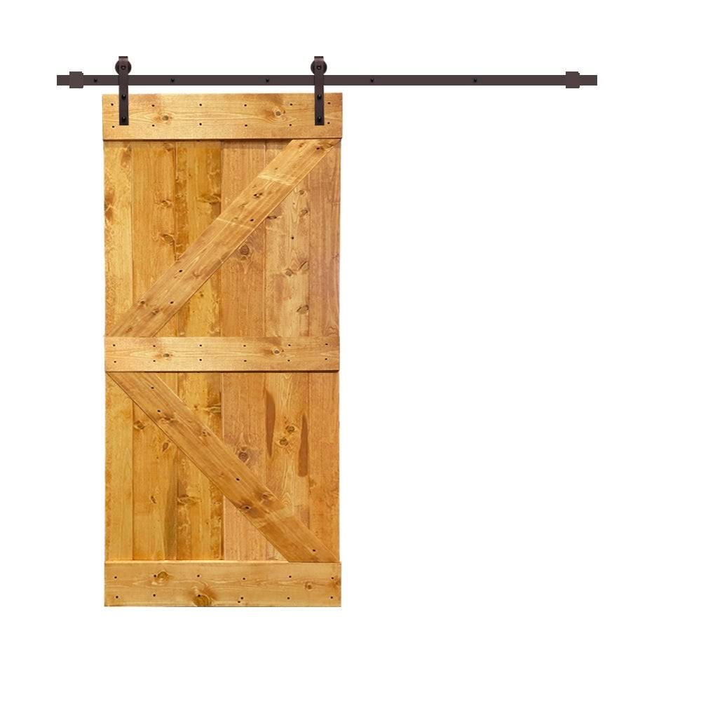 Colonial Maple Stained Wood Sliding Barn Door with Hardware Kit S6774