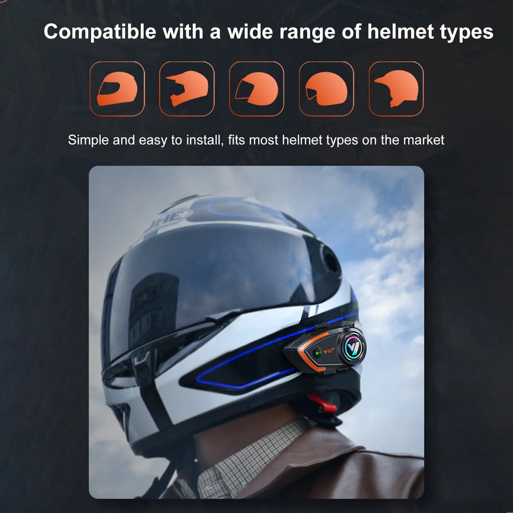 Wireless Headset BT Helmet Intercom IP67 D2657