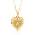 Diamond-Accented Heart Locket Necklace in 10kt Yellow Gold Z92941