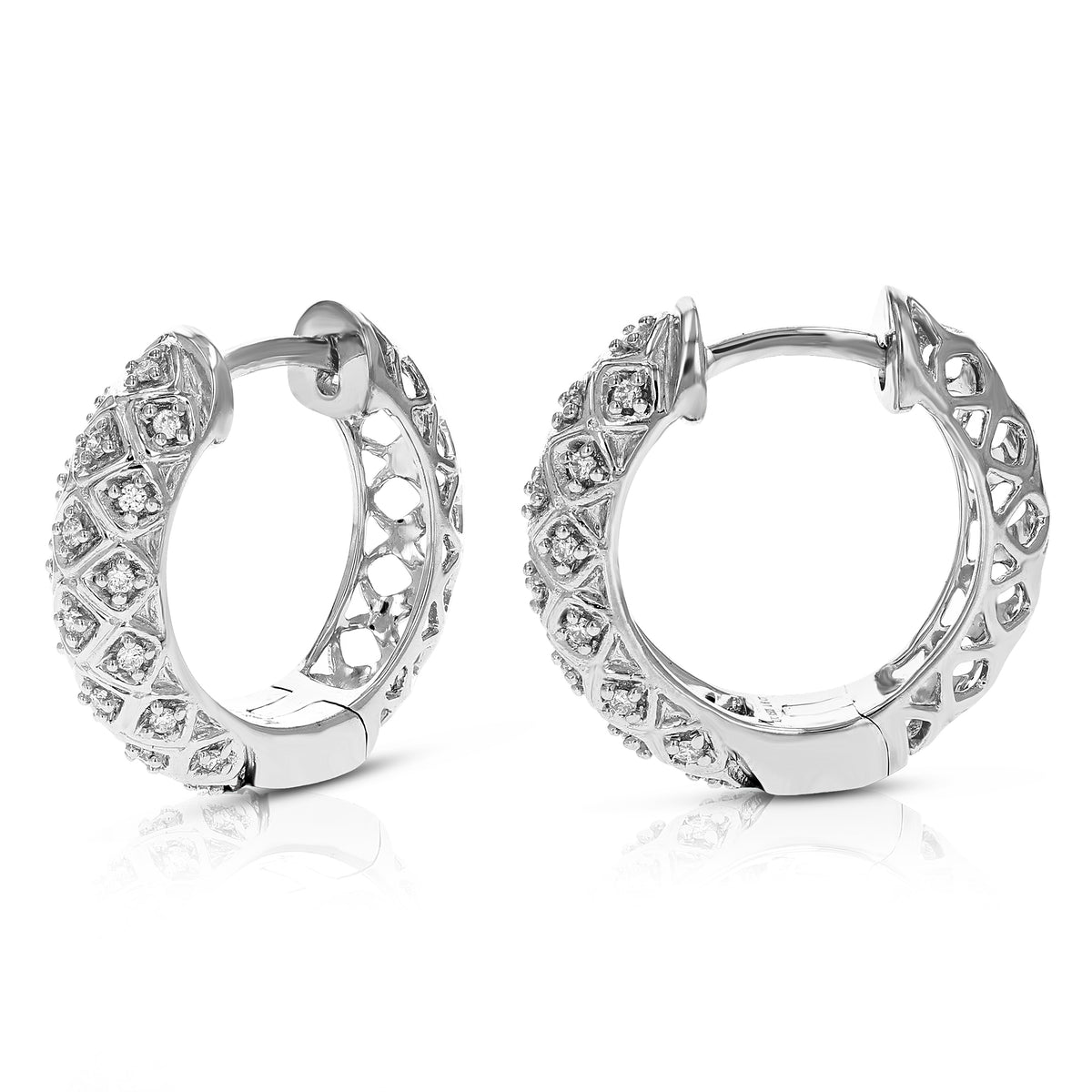 1/6 CTTW Lab Grown Diamond Hoop Earrings 925 Sterling Silver K9684