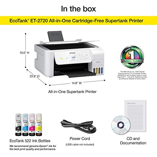 White Wireless All-in-One Supertank Printer with Scanner and Copier I816876