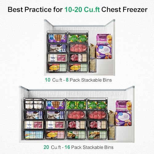 Black 2 Pack Expandable Freezer Organizer Bins P90767