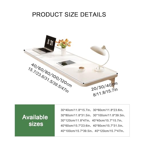White 30 * 60cm Folding Wall-Mounted Drop-Leaf Table N24951