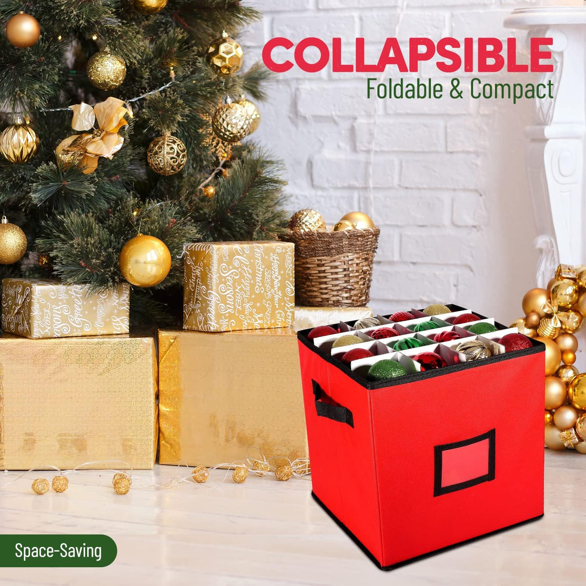 4-Layer Polyester Ornament Storage Box F894579