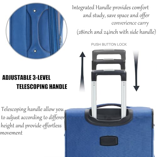 3pcs Softside Luggage Set with Spinner Wheels and TSA Lock J594031