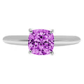 1.0ct cushion cut simulated alexandrite 18k white gold ring size 3.75 J296159