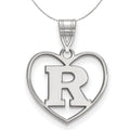 Sterling Silver Initial R Heart Necklace - 24 Inch E791216