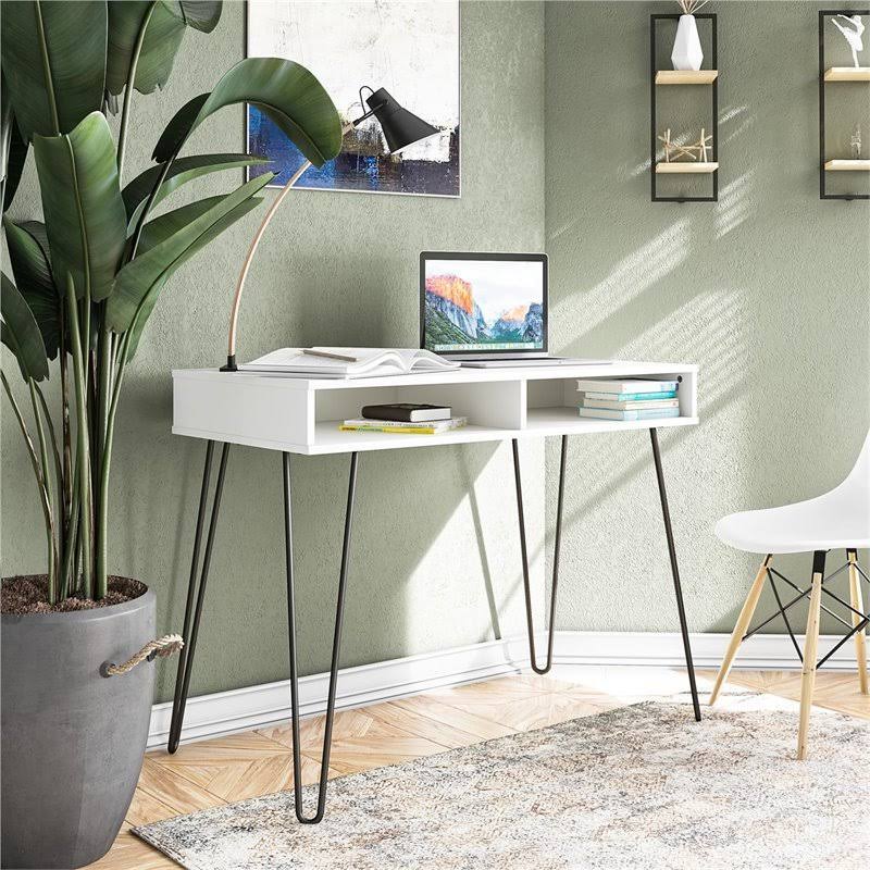 White Computer Desk with Storage T449033