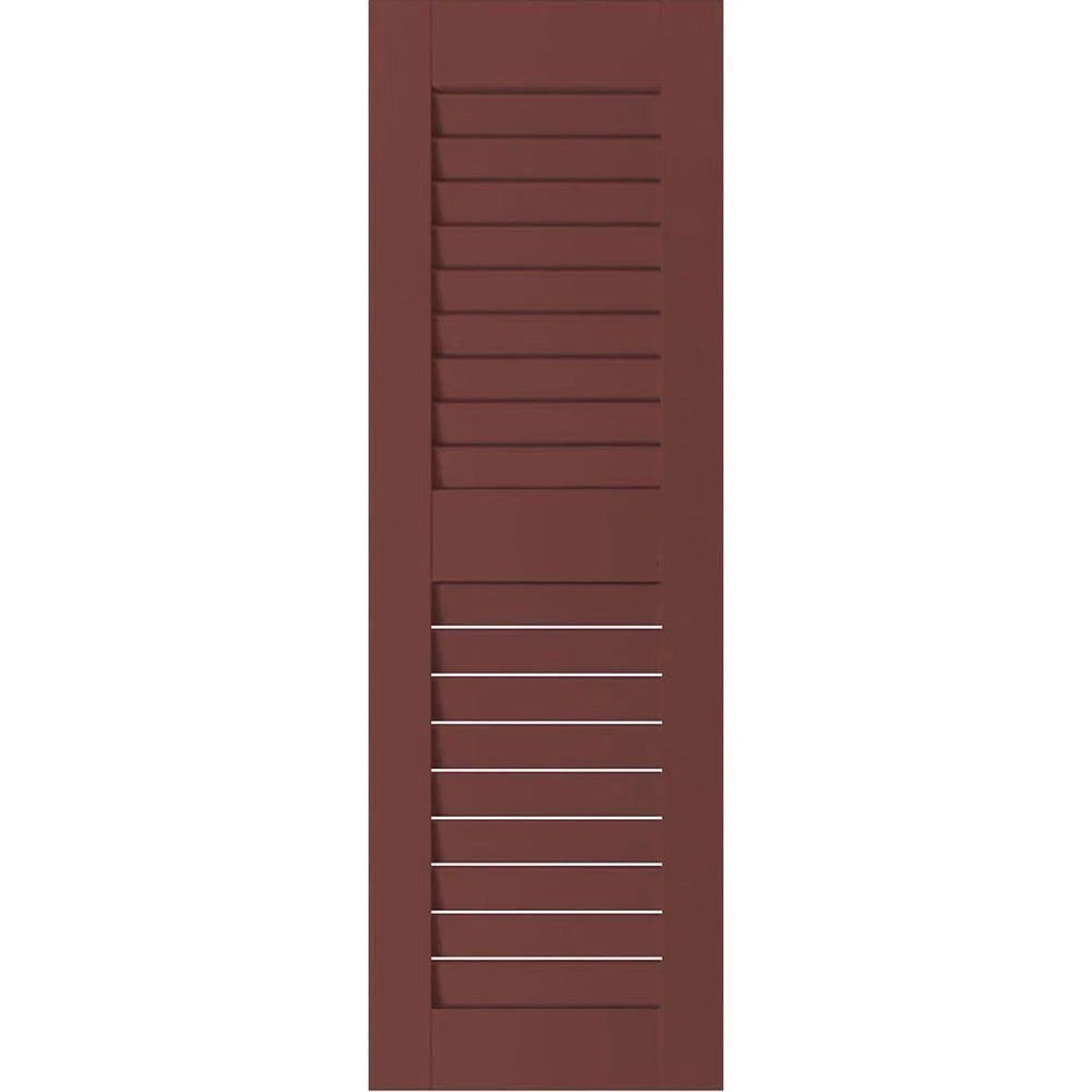 15 in. x 38 in. Real Wood Louvered Shutters Pair A4165