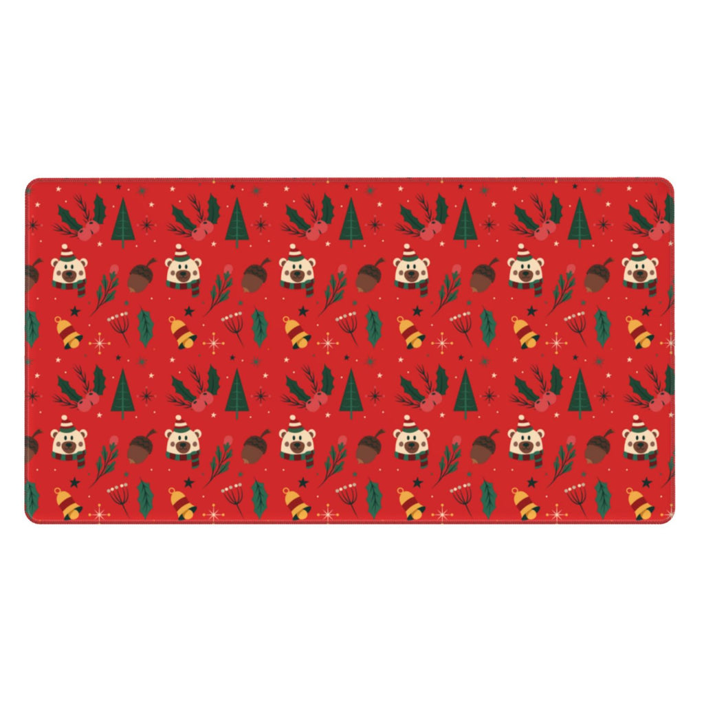 Christmas Tree Bear Bells Non-Slip Gaming Mouse Pad, 15.8"x29.5" L579