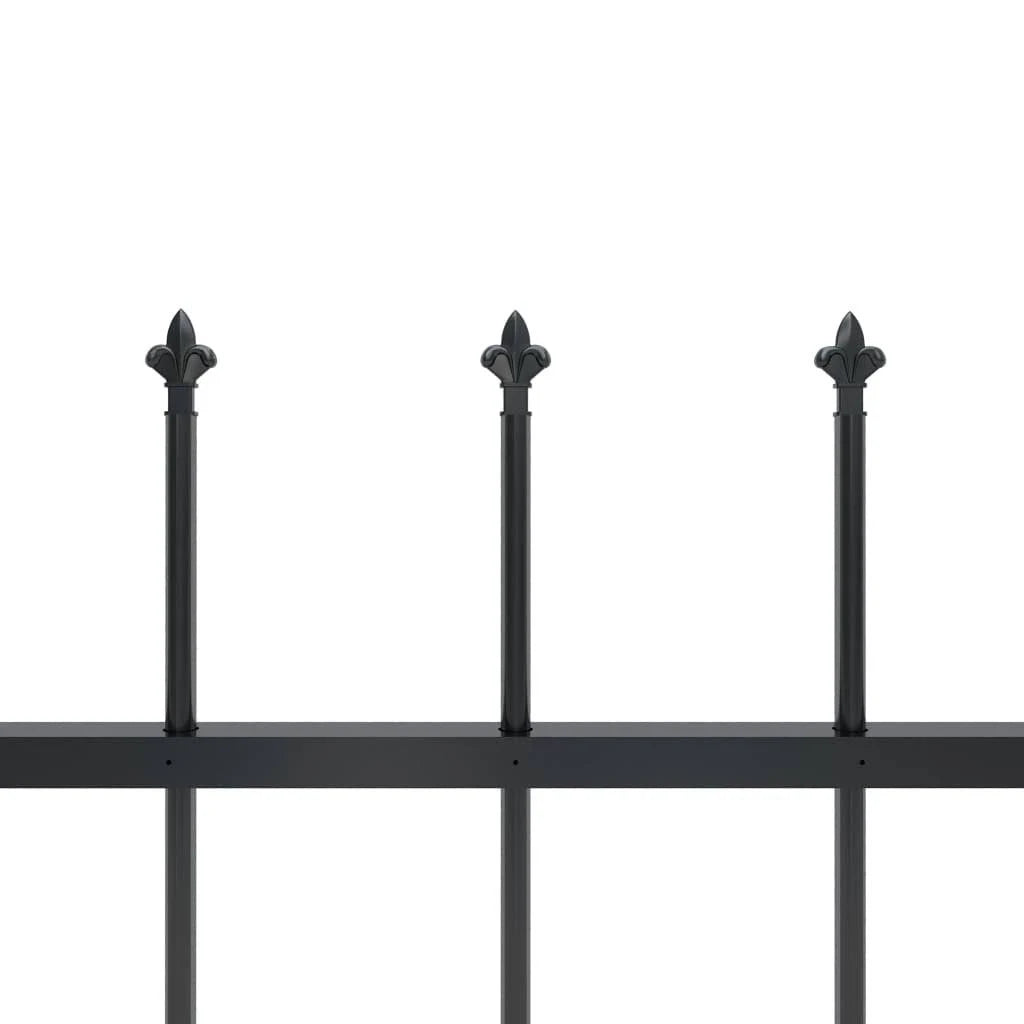 Black Steel Garden Fence with Spear Top D3699