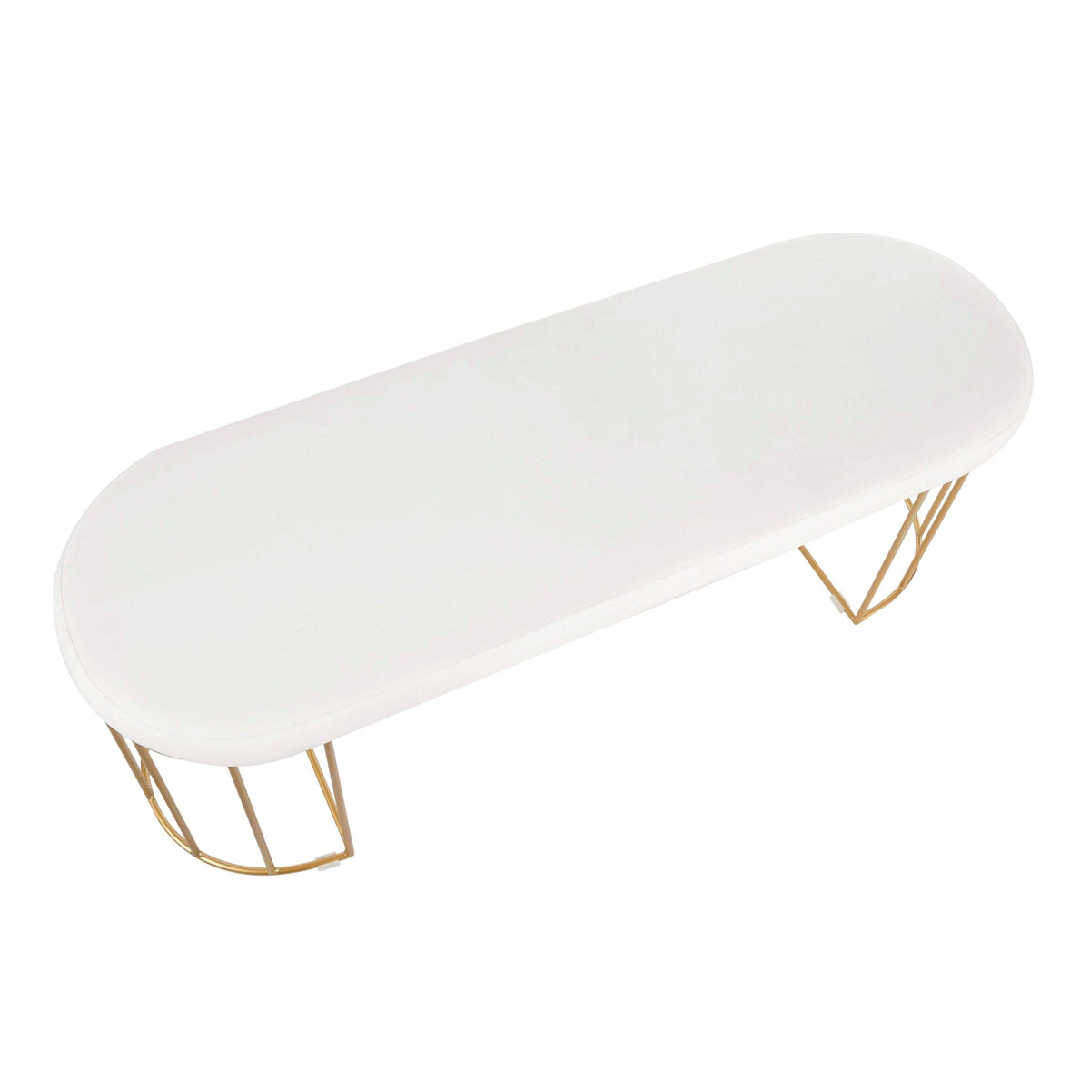 Gold and Green Velvet Dining Bench S355