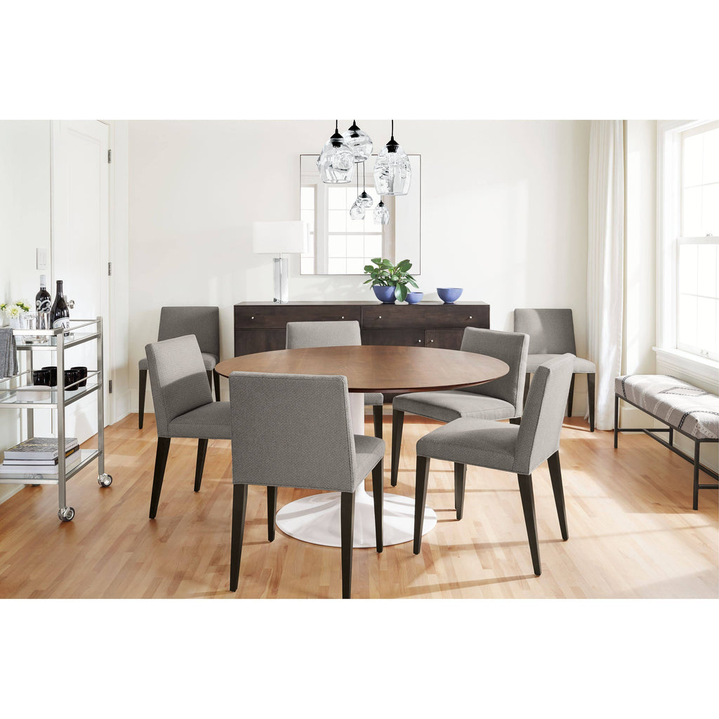 White Marbled Quartz Round Table D90326