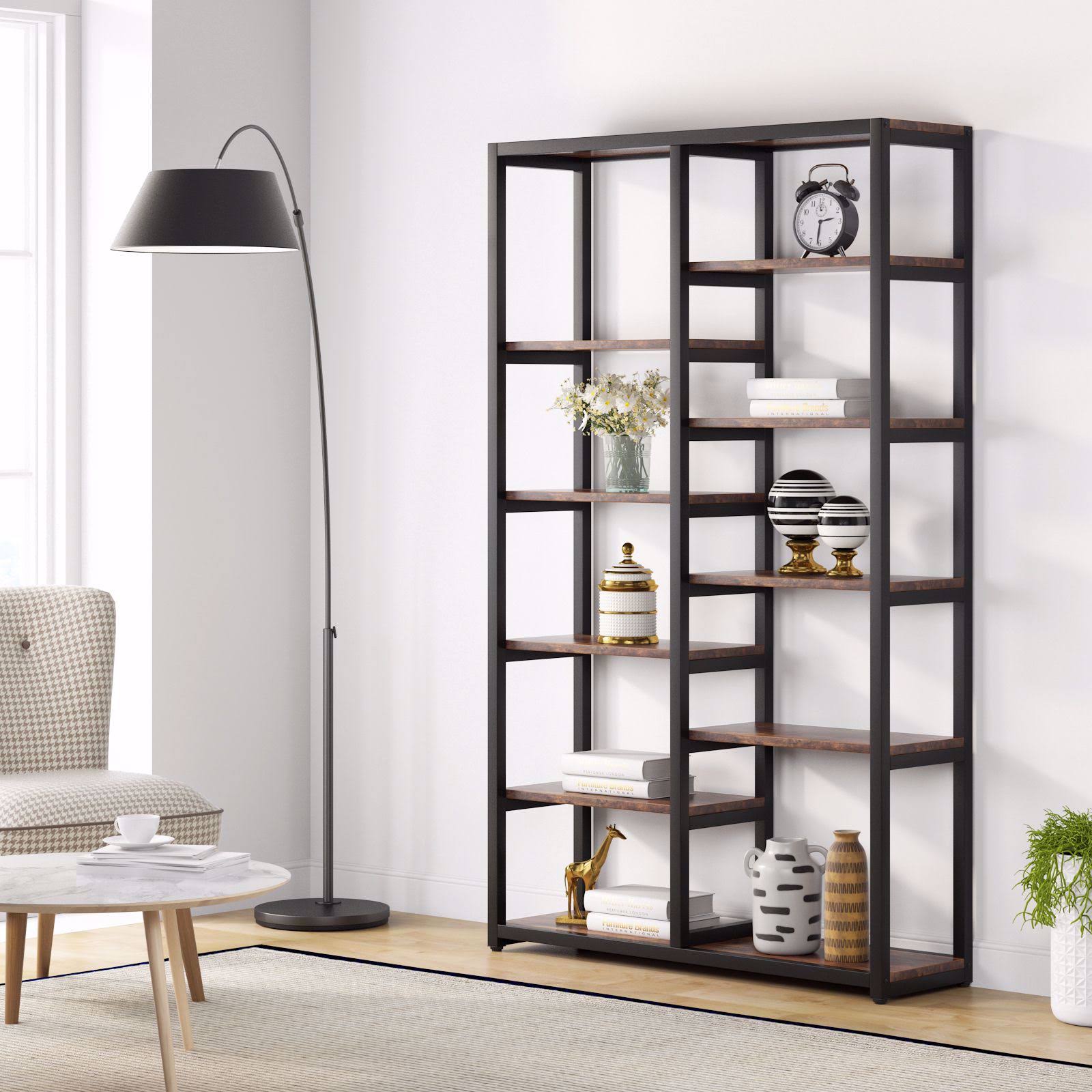 Industrial 10-Open Shelf Etagere Bookcase C5298