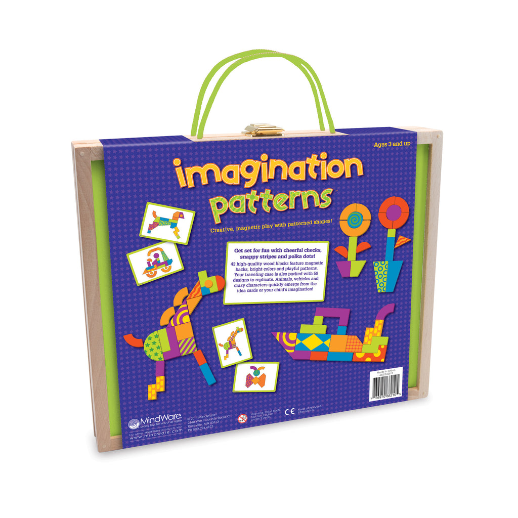 42 Brightly Colored Wooden Magnetic Blocks with 50 Puzzles V529
