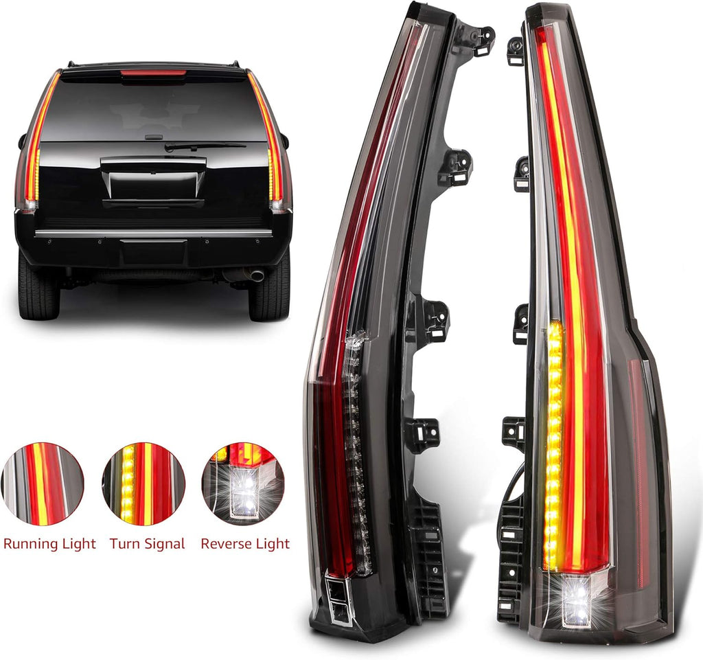 Set of 2 Red Clear LED Tail Lights G81209
