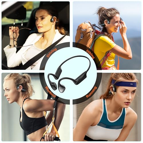 Bone Conduction Headphones with HD Mic, 12hrs Playtime, IPX6 Waterproof B18275