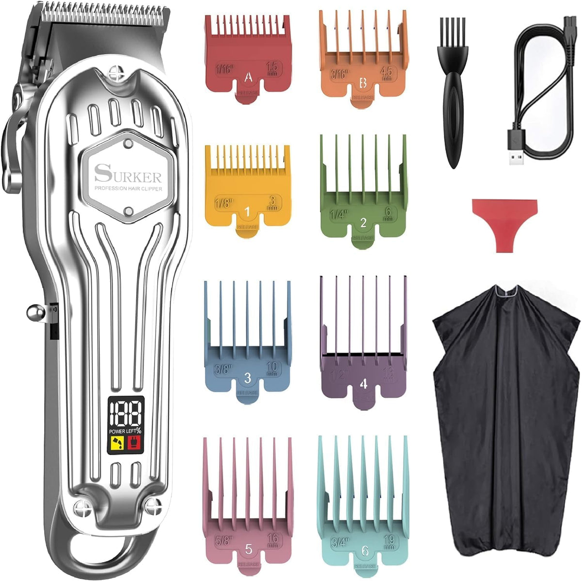 Mens Hair Clippers Cord Cordless Hair Trimmer Professional Haircut Kit T18160
