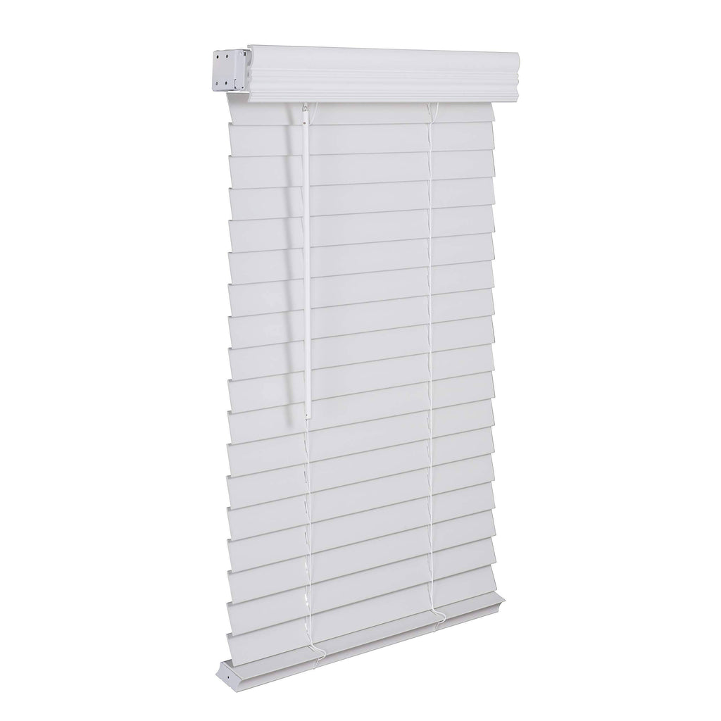 2x22 Cordless Faux Wood Blind White C975