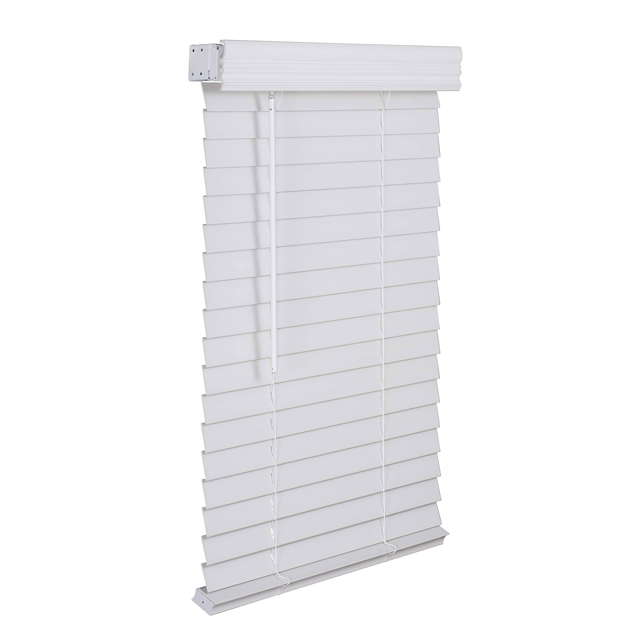 2x22 Cordless Faux Wood Blind White C975