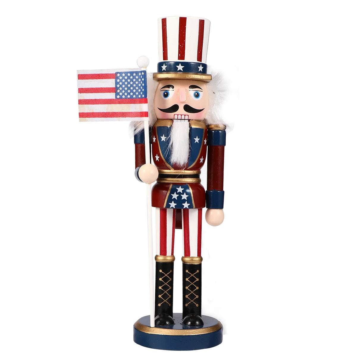 Patriotic Wooden Nutcracker Soldier Decoration Doll D50653