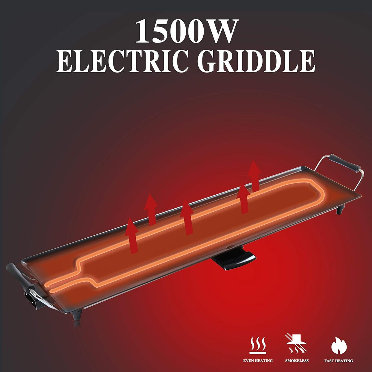 Electric Griddle Nonstick 1500 Watts 35x9 L692201