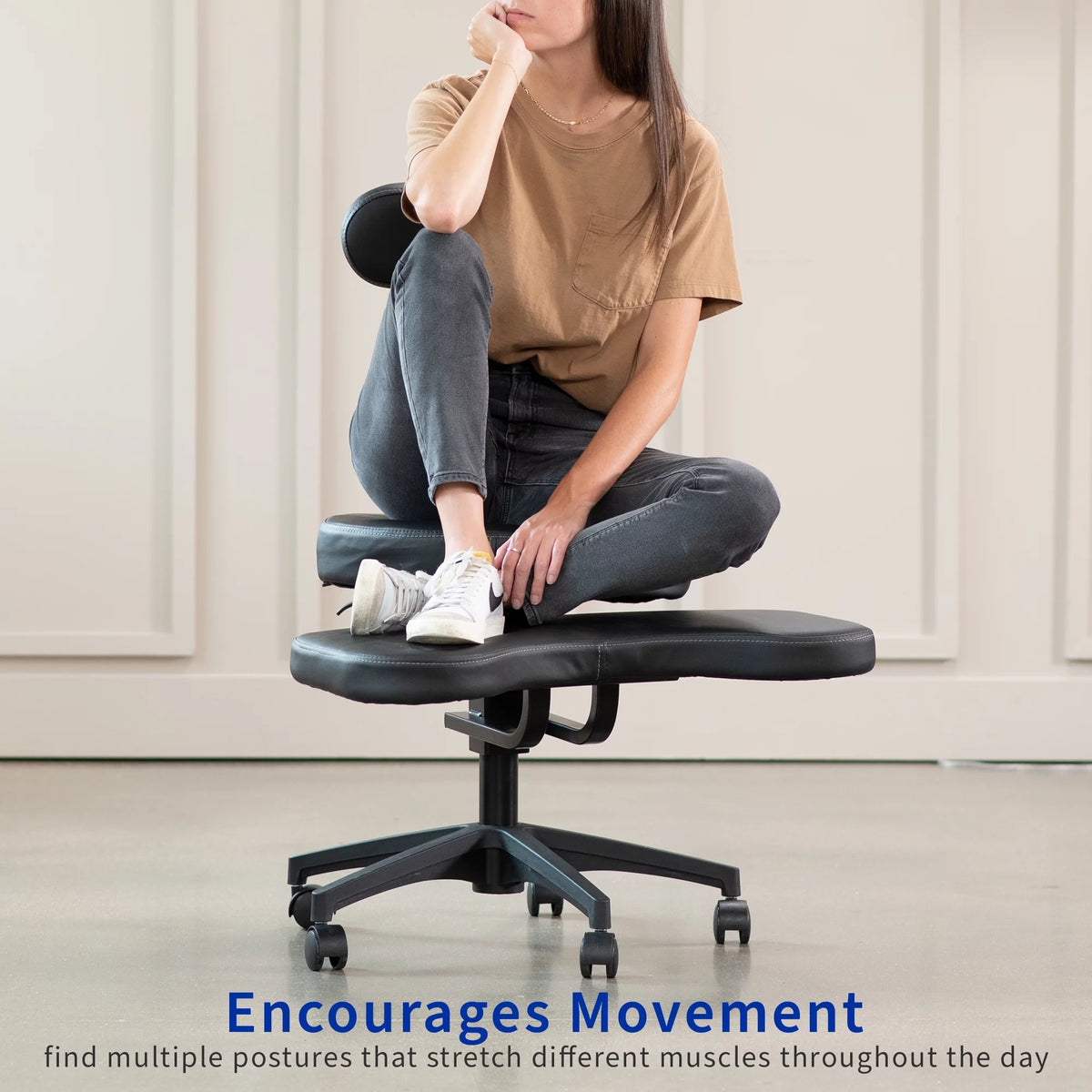 Black Ergonomic Cross Legged Swivel Chair P261