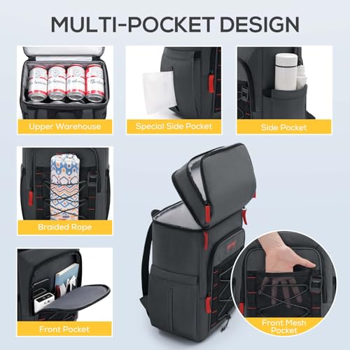 Backpack Cooler Insulated 30 Can Thermal Bag W4828