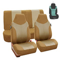 Beige Twill Car Seat Covers Full Set T5660