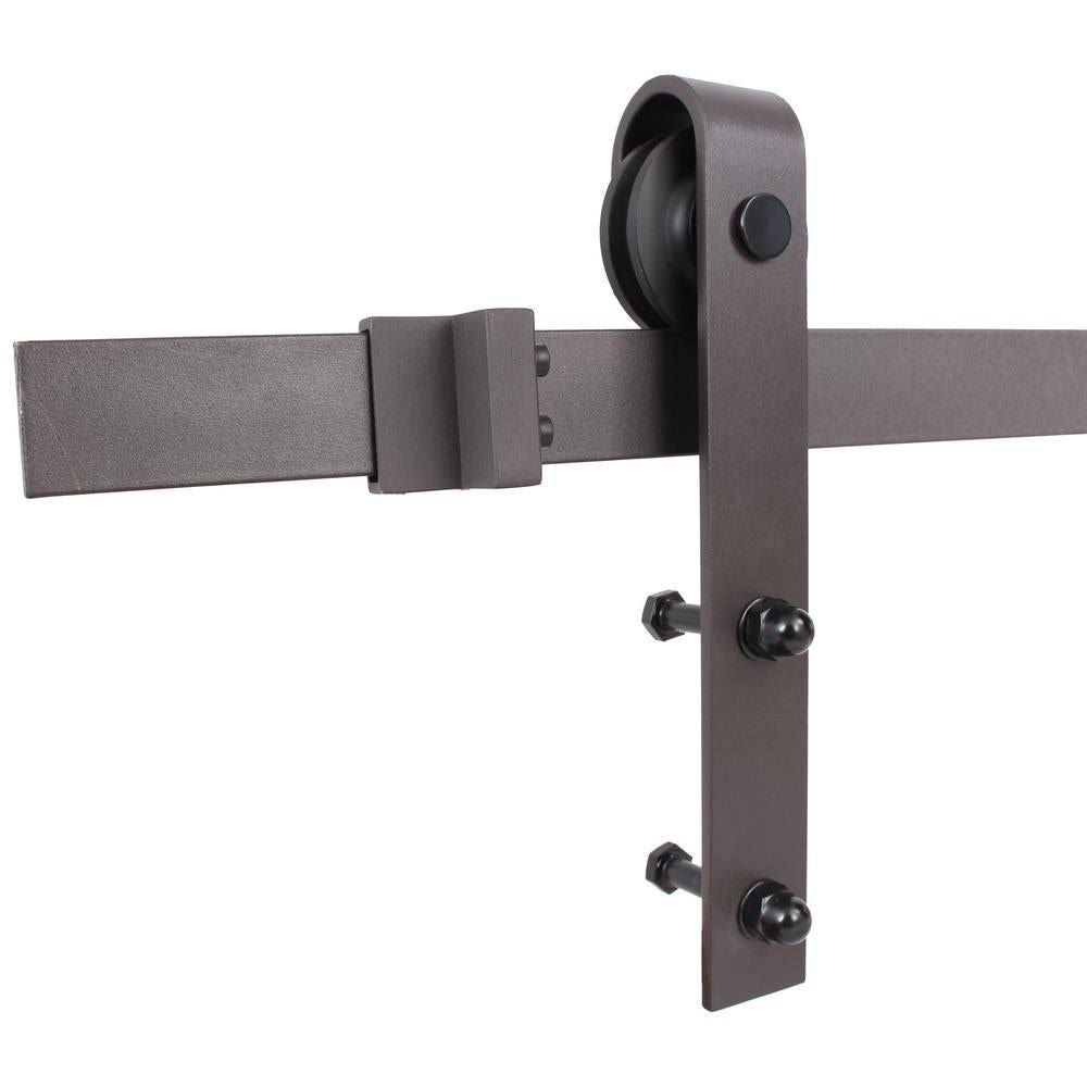 Ocean Blue Stained Wood Interior Sliding Barn Door with Hardware Kit G8572
