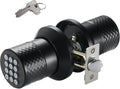 Keypad Door Knob Lock, Keyless Entry Door Lock, Anti-Slip Handle, Auto Lock, Waterproof Electronic Black Door Knob, Pack of 2 E87387