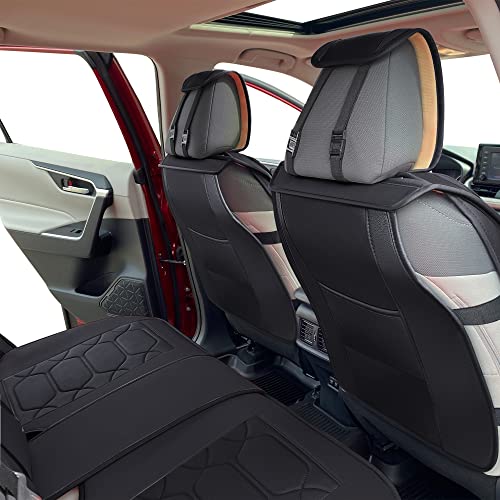 Black Leather Seat Covers for RAV4 (Sport Front Pair, Black&Gray) P321