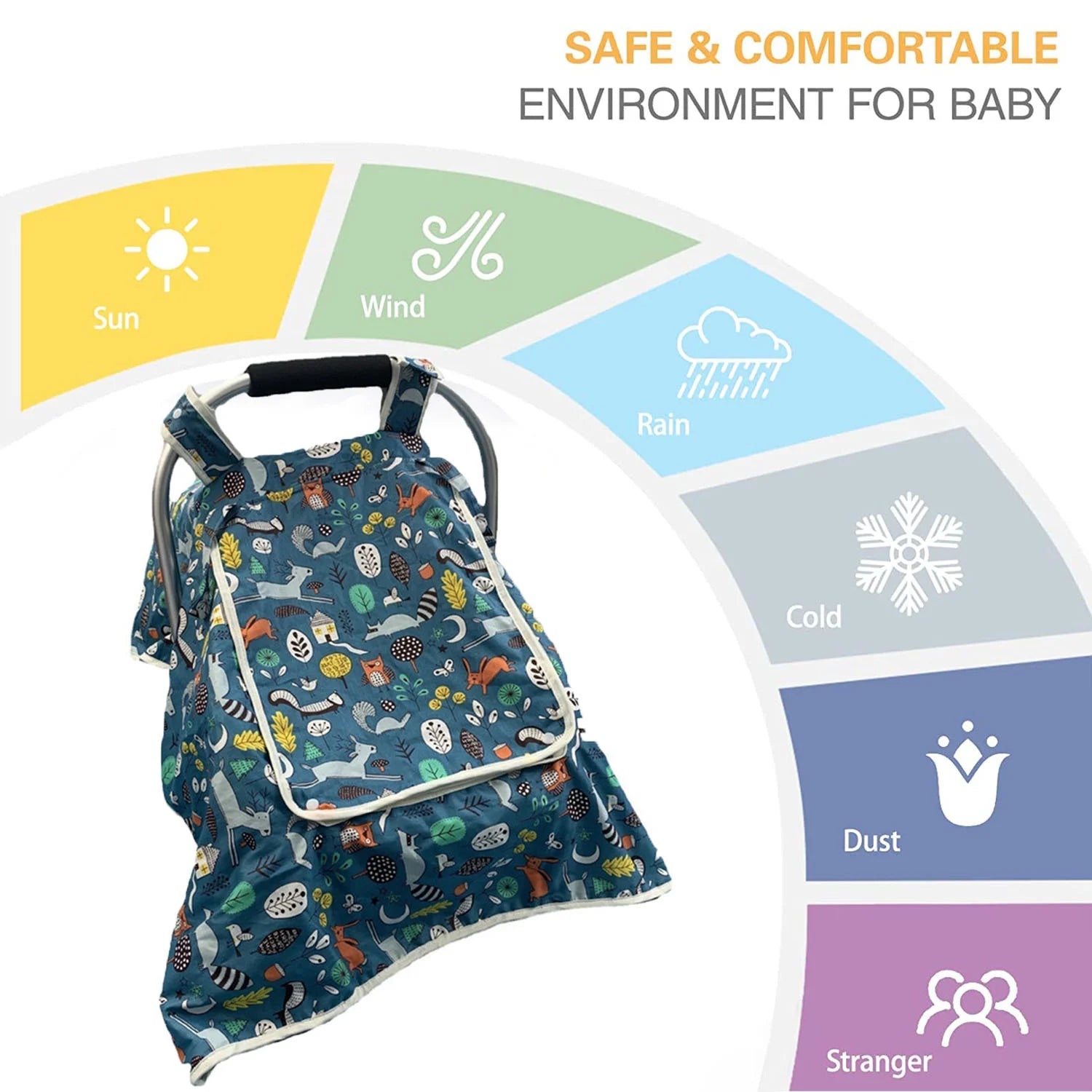Infant Carseat Canopy Cover, Pure Cotton S384