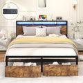 Gray Full Size Bed Frame with 4 Storage Drawers L841343