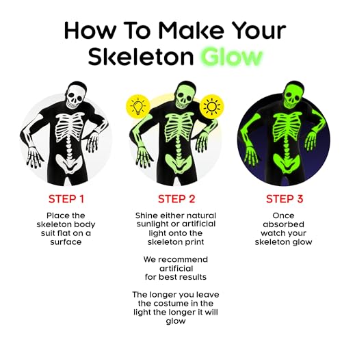 Skeleton Costume Glow in Dark P656413
