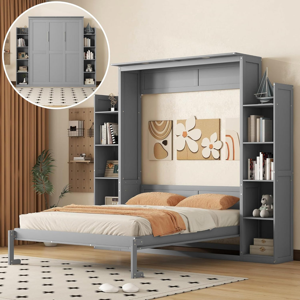 Queen Size Solid Wood Murphy Bed K6566