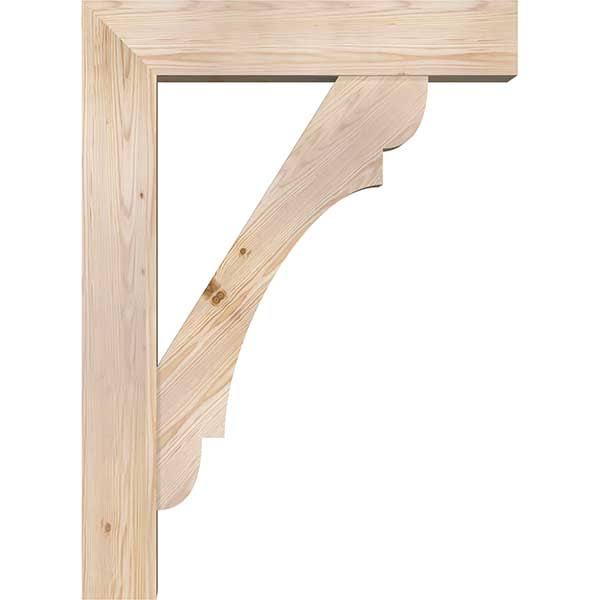 Douglas Fir Smooth Bracket with Offset Brace F3414