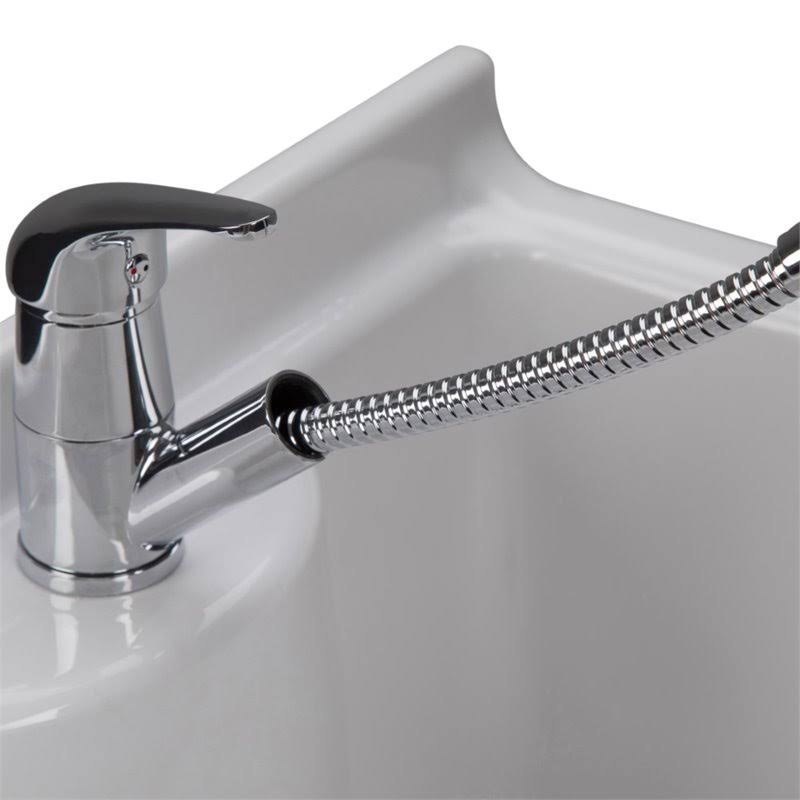 Laundry Cabinet with Pull-Out Faucet and ABS Sink, Pure White G97965