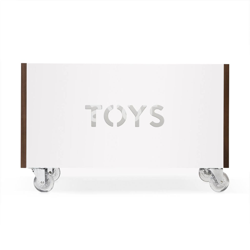 Walnut / Red Toy Box Chest on Casters Y5007