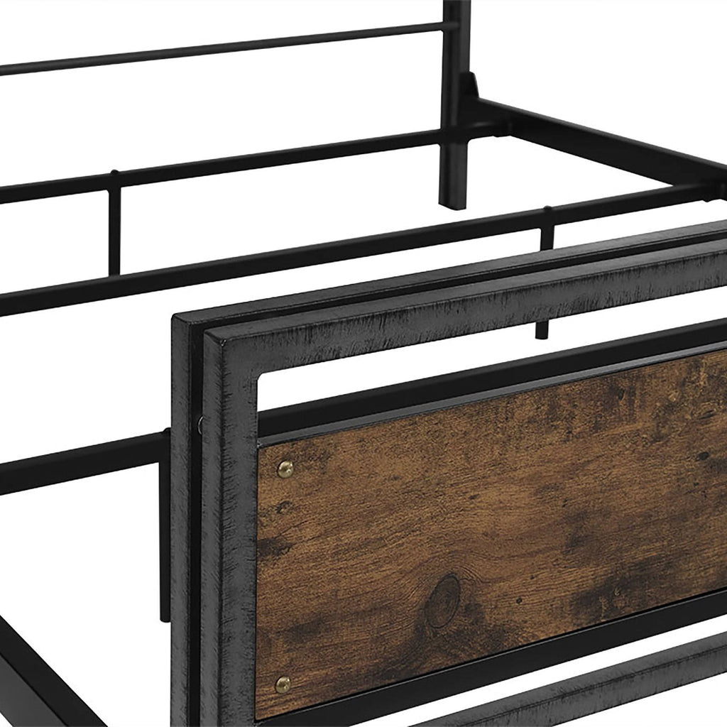 Rustic Industrial Plank Bed King C2063