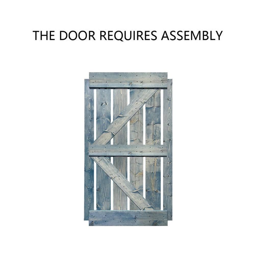 Colonial Maple Stained Wood Sliding Barn Door with Hardware Kit S6774