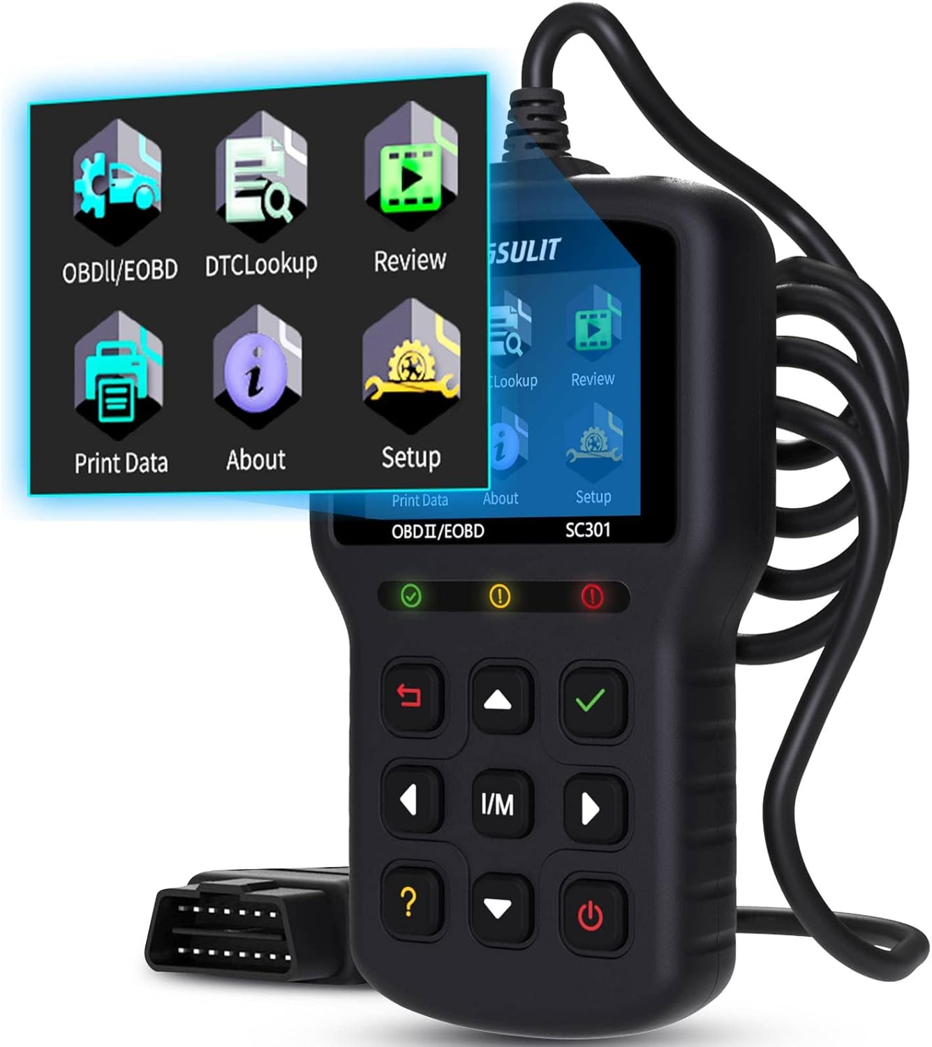 OBD2 Scanner Car Code Reader with Reset Full OBDII Functions Diagnostic Scan Tool Black Pack of 2 G420