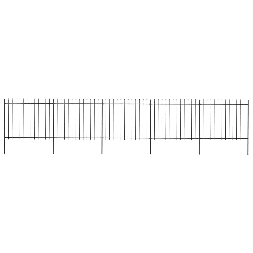 Black Steel Garden Fence with Spear Top D3699