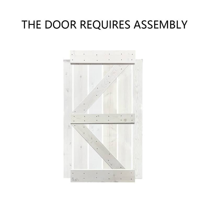 Colonial Maple Stained Wood Sliding Barn Door with Hardware Kit S6774