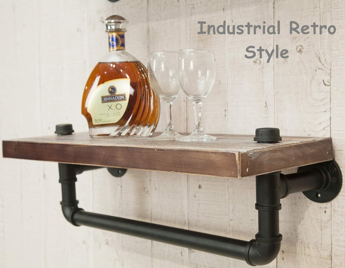 3-Tier Wall Mounted Iron Pipe Shelf V3651