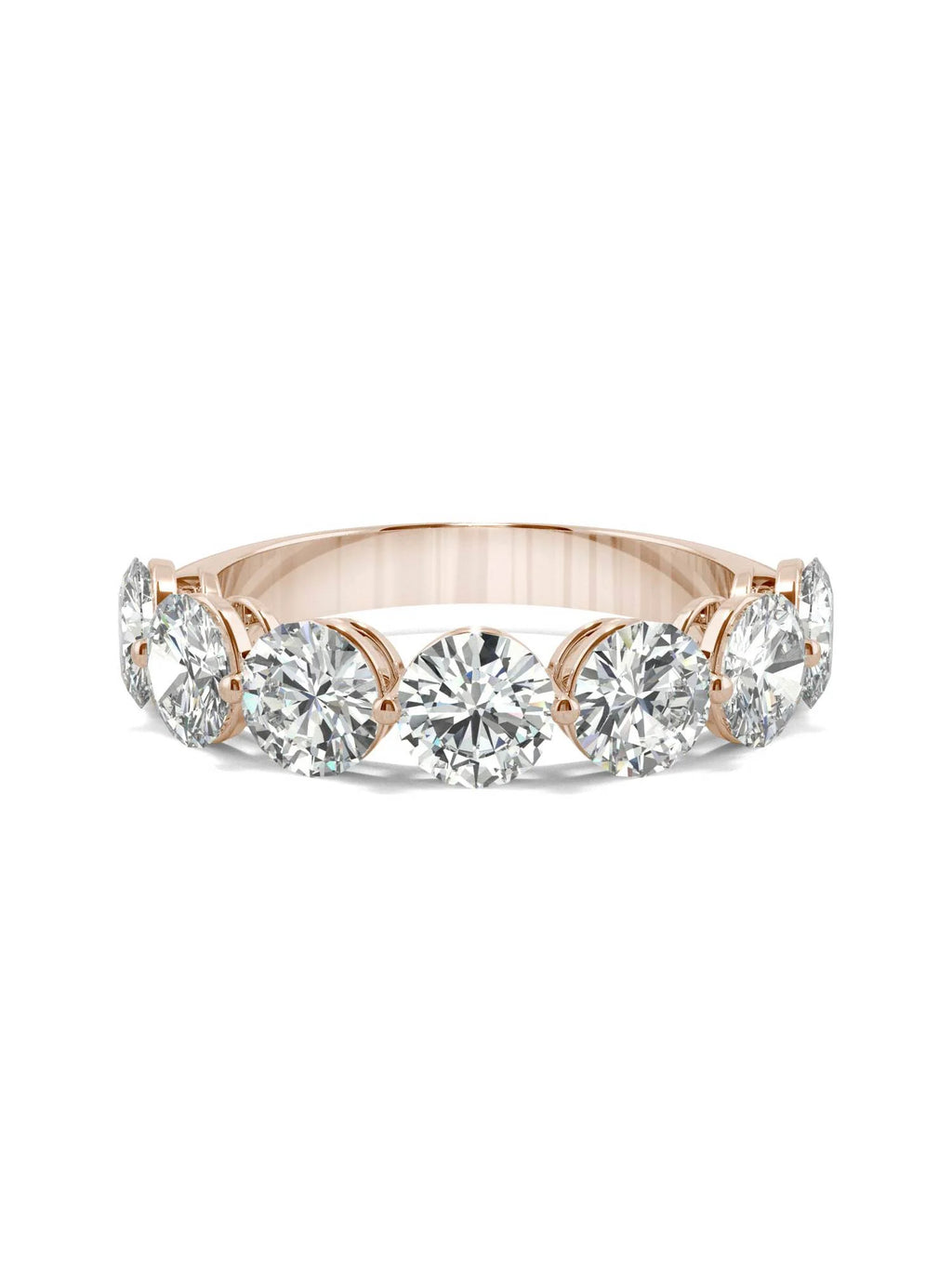 14K Rose Gold Moissanite 5mm Round Wedding Band Size 5 B98881
